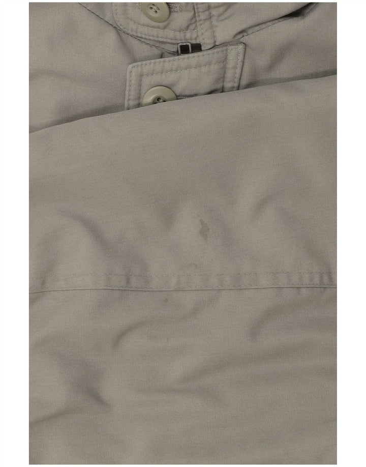 Jaqueta utilitária masculina vintage com capuz UK 40 grande cinza