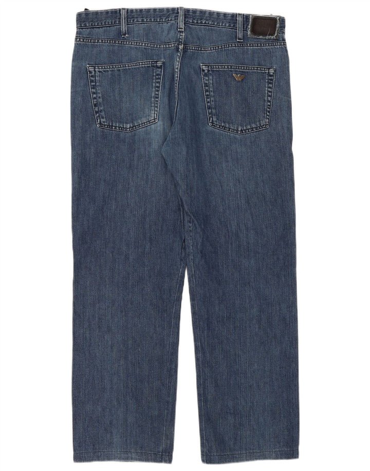 Calça jeans reta masculina Armani W38 L31 algodão azul