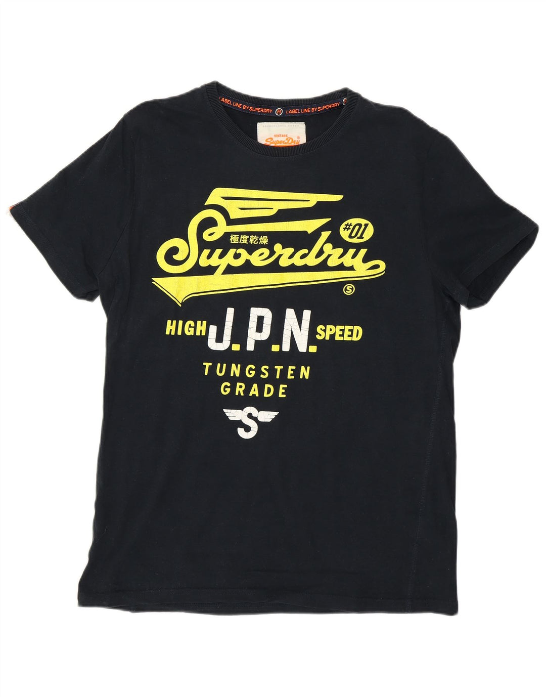 Camiseta masculina gráfica SUPERDRY Top médio algodão azul marinho