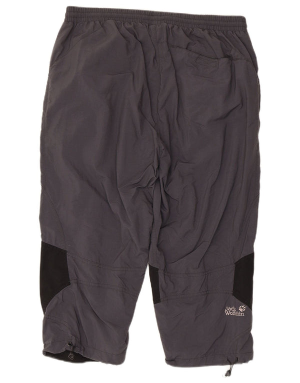 Calça Capri Jack Wolfskin Feminina Reta Reino Unido 44 XL W36 L20 Cinza