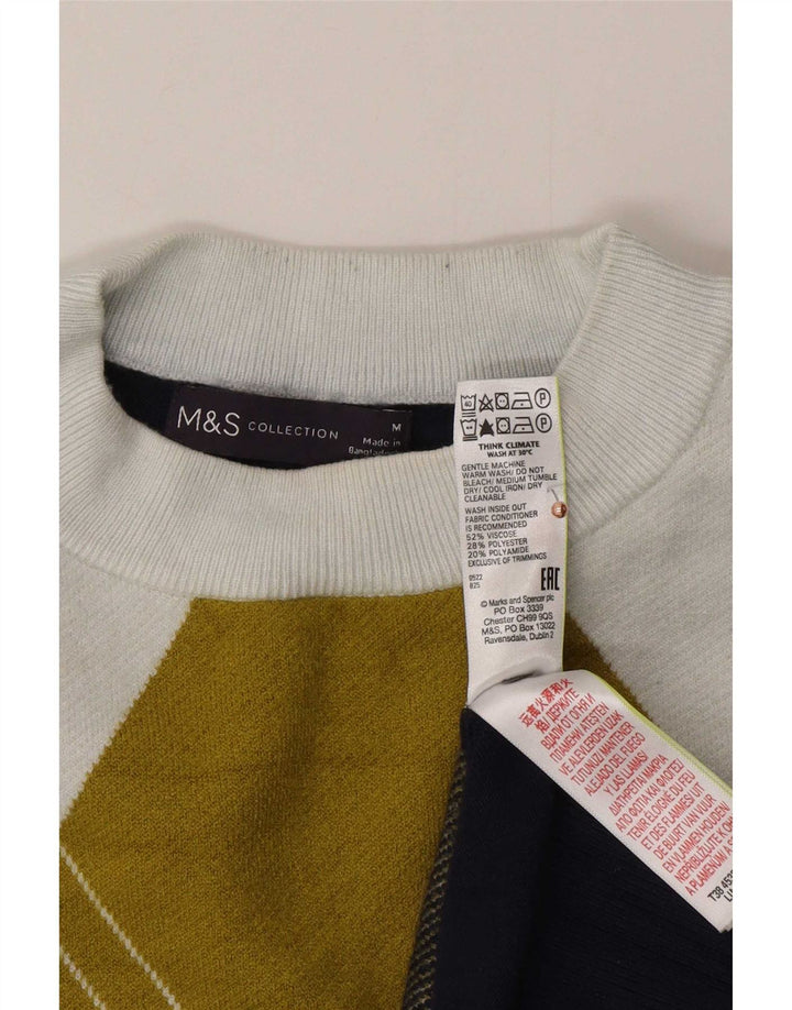 Suéter feminino Marks & Spencer com gola redonda Reino Unido 14 médio multicolorido