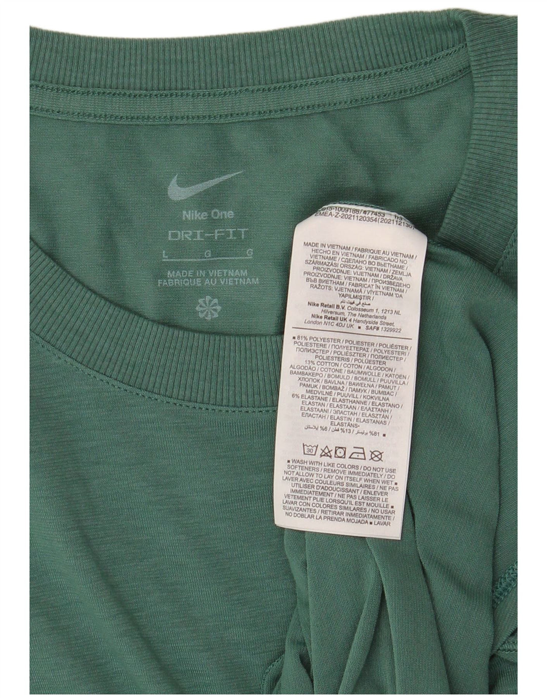 Camiseta masculina NIKE Dri Fit grande poliéster verde