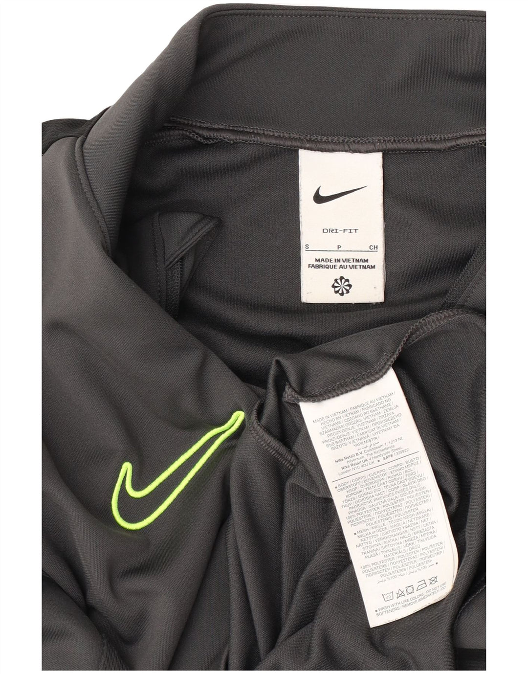 Pulôver masculino Nike Dri Fit com decote em zíper e moletom pequeno cinza colorido