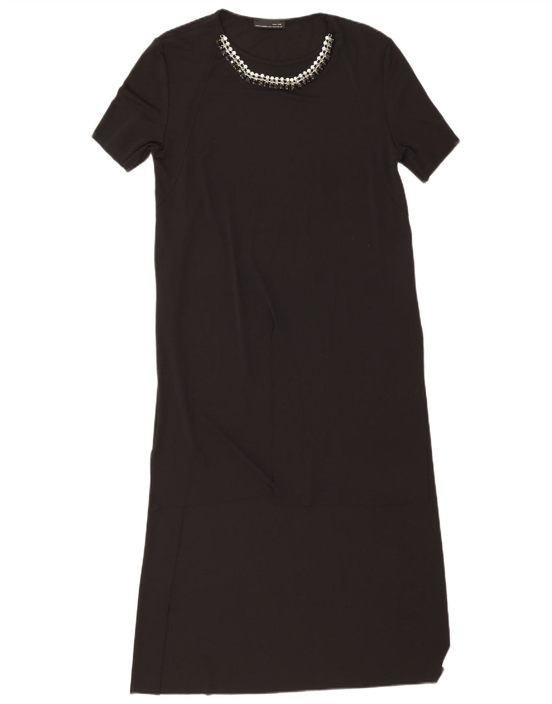 Vestido maxi feminino Zara UK 12 poliéster preto médio