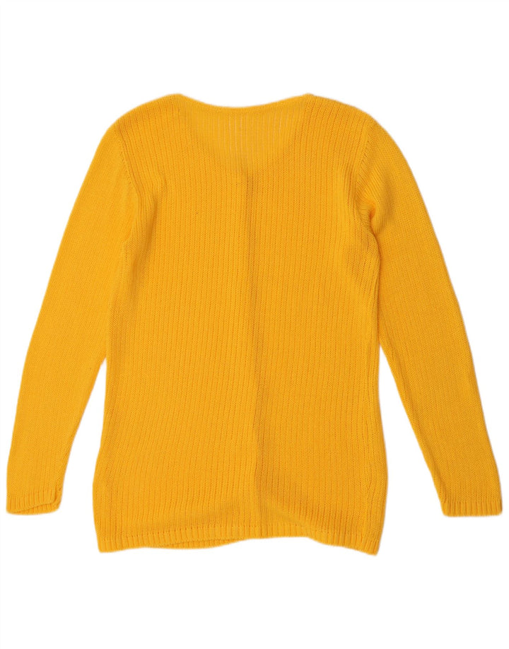 Suéter cardigã feminino VINTAGE UK 14 amarelo médio