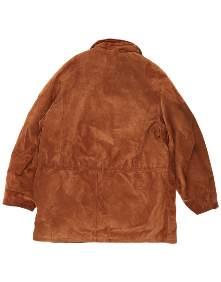 Sobretudo de camurça vintage masculino UK 40 grande marrom