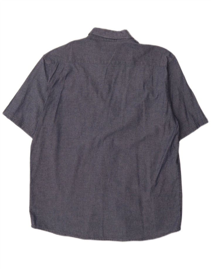 Wrangler Camisa masculina de manga curta grande algodão azul marinho