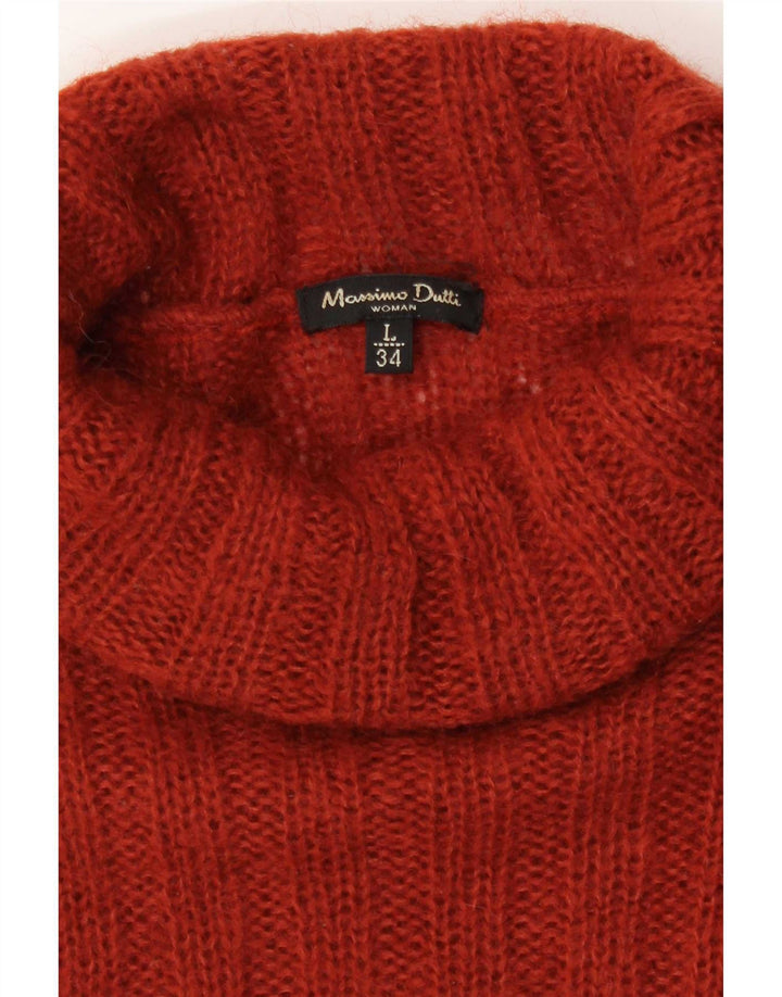 Suéter feminino Massimo Dutti com gola redonda Reino Unido 14 grande laranja