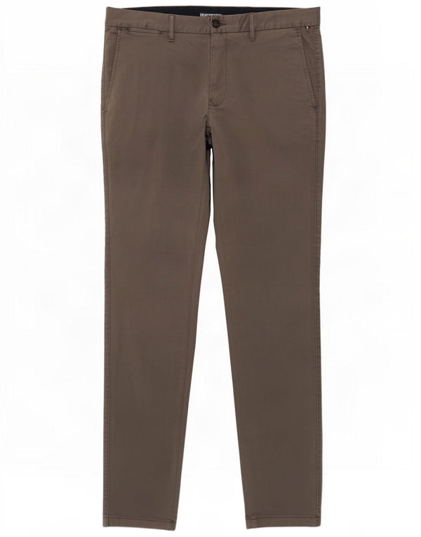 Tommy Hilfiger Mens Slim Chino Calças W34 L32 Algodão Cinza