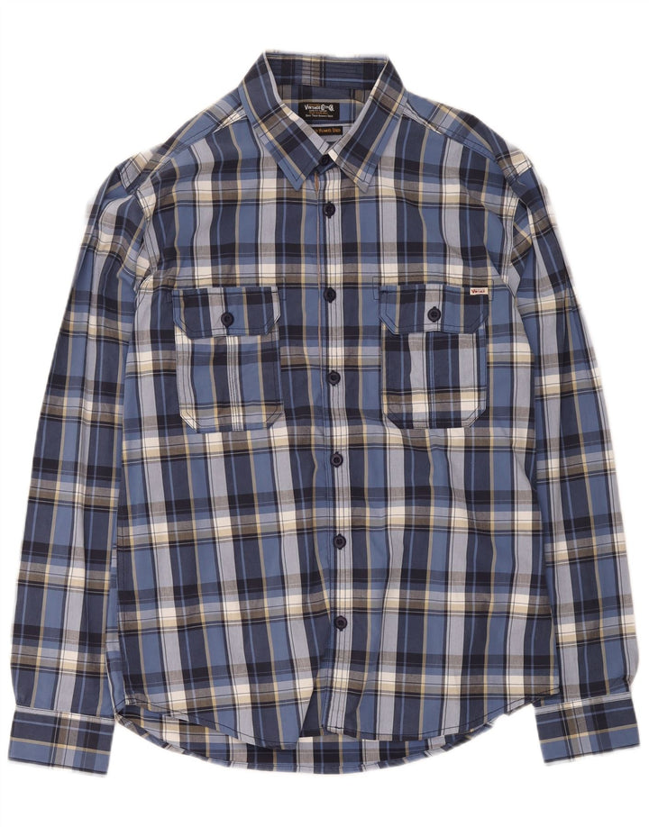 Camisa masculina Jack & Jones XL azul xadrez algodão