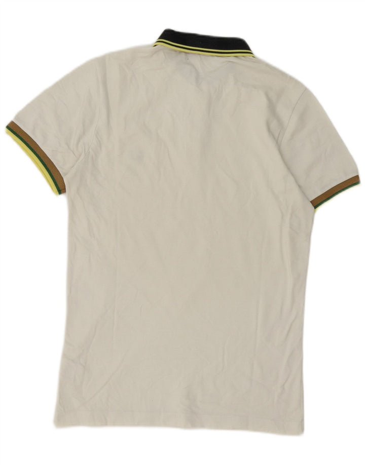 Camisa polo masculina Fred Perry de algodão branco médio
