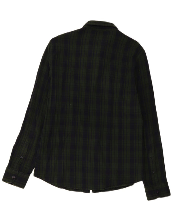 Camisa masculina Lee de flanela slim fit grande algodão xadrez verde