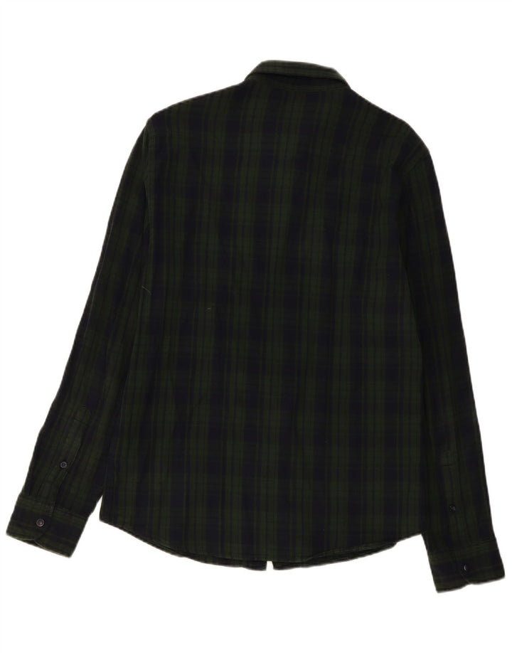 Camisa masculina Lee de flanela slim fit grande algodão xadrez verde