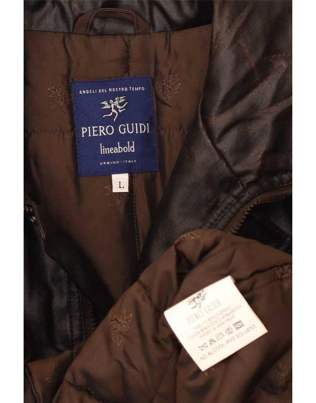 Jaqueta utilitária masculina Piero Guidi UK 40 grande algodão preto