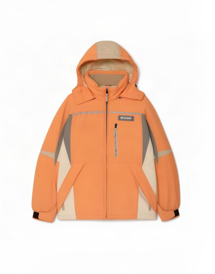 Jaqueta de esqui feminina com capuz Colmar IT 44 médio laranja colorblock poliamida