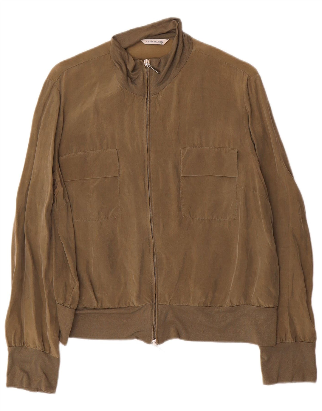 Jaqueta bomber feminina vintage UK 12 médio cáqui