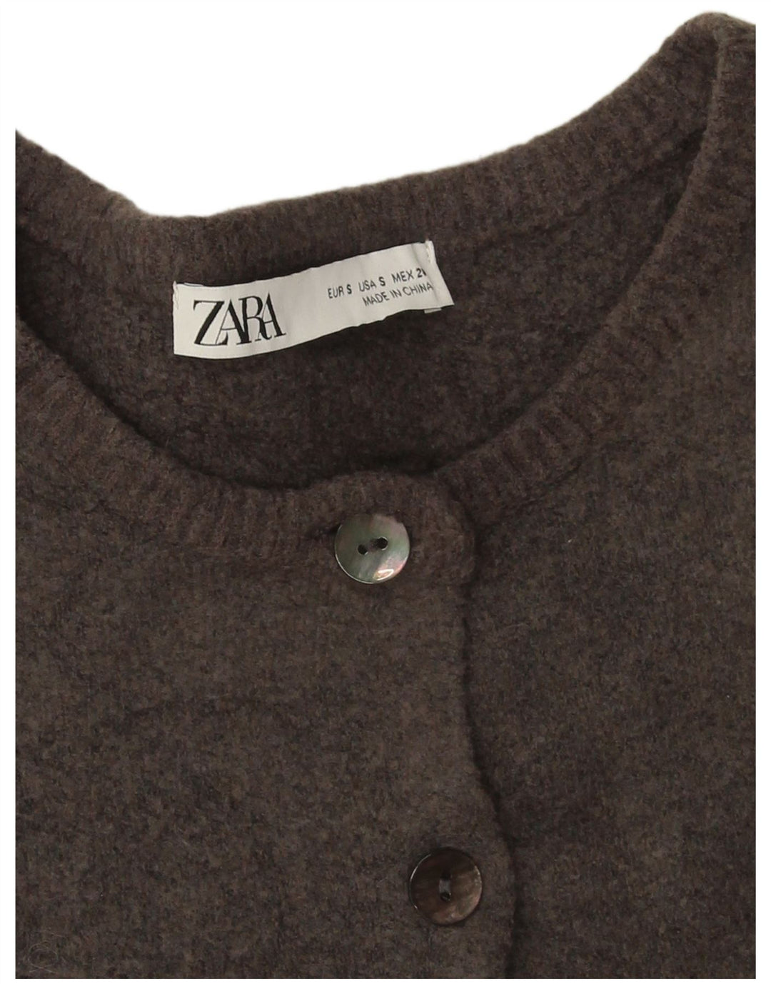 Zara Suéter Cardigan Feminino Crop Oversized Reino Unido 10 Pequeno Cinza