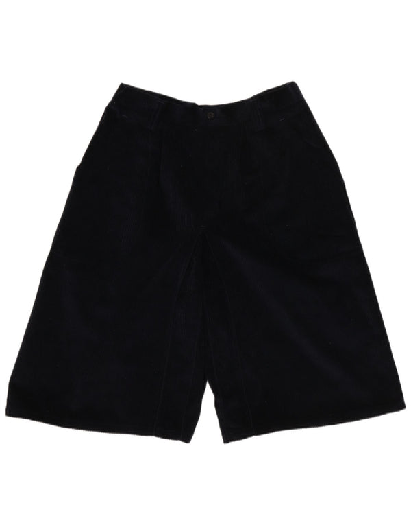 Shorts feminino vintage de veludo cotelê com cintura alta IT 46 UK 12 médio azul marinho