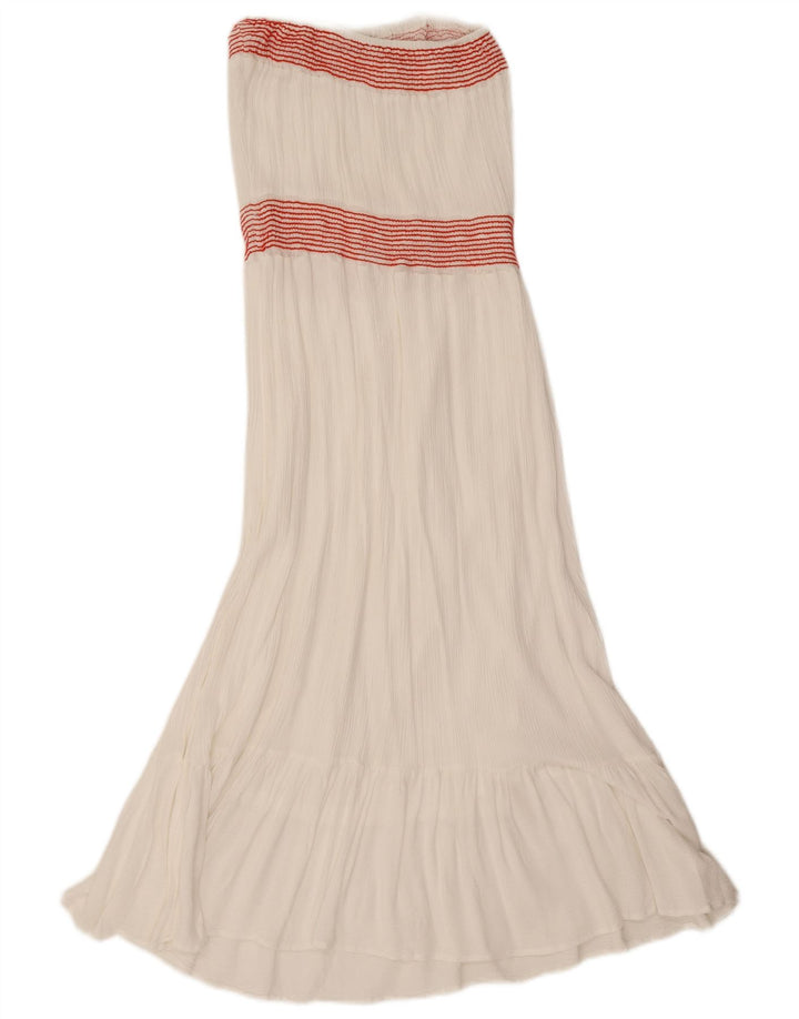 Vestido feminino sem alças Zara UK 8 pequeno listrado branco