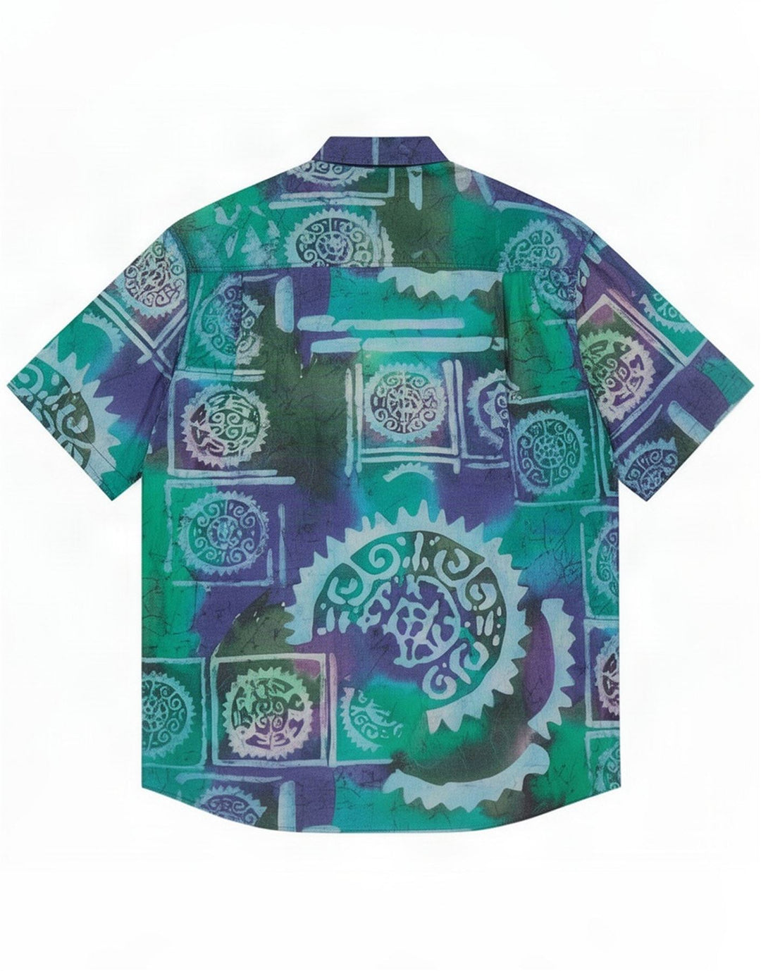 Camisa masculina de manga curta com padrão abstrato Acrobate azul médio