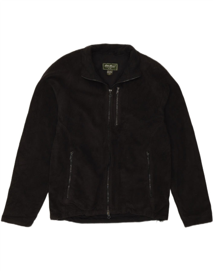Jaqueta de lã masculina Eddie Bauer UK 38 poliéster preto médio