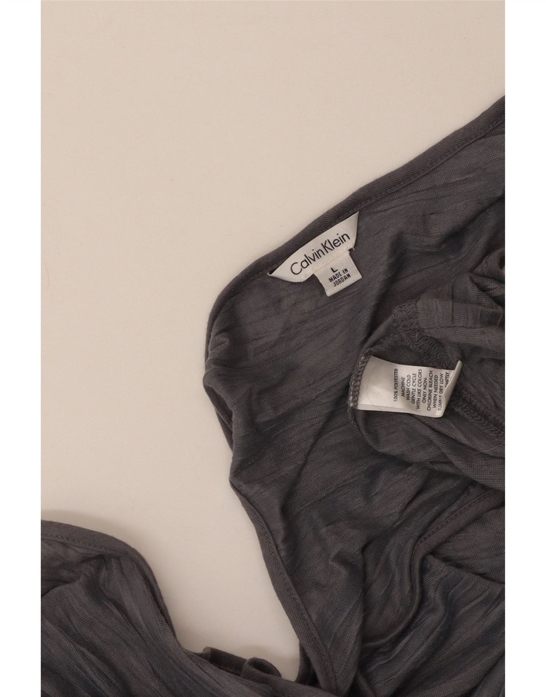 Colete feminino CALVIN KLEIN UK 14 poliéster listrado cinza grande