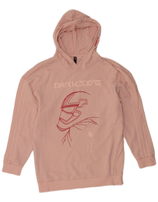 Adidas Womens Graphic Oversized Hoodie Jumper Reino Unido 14 Médio Rosa