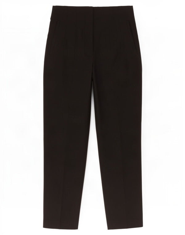 Zara Calça feminina cintura alta cônica média W28 L26 poliéster preto