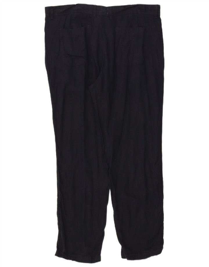 Calça chino feminina Marks & Spencer cônica regular W40 L31 azul marinho