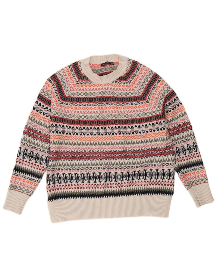 Suéter feminino Marks & Spencer com gola redonda Reino Unido 14 médio multicolorido