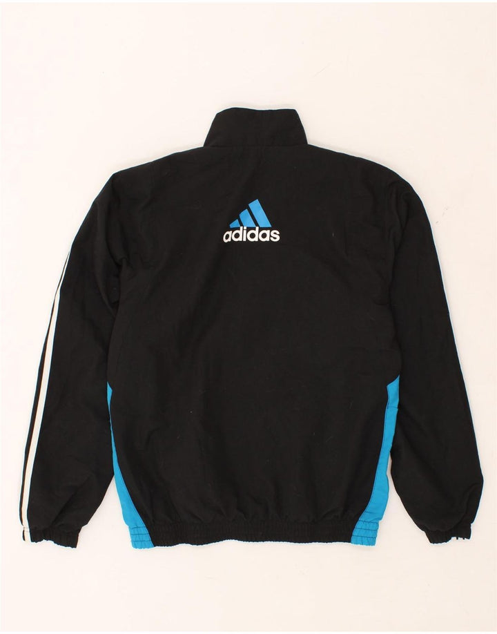 ADIDAS Mens Graphic Tracksuit Top Jacket Pequeno Preto Colorblock Poliéster