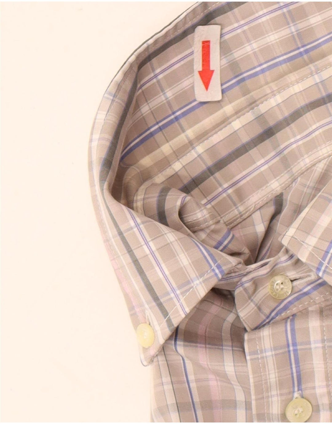 Camisa masculina Lacoste tamanho 46 2XL algodão xadrez cinza