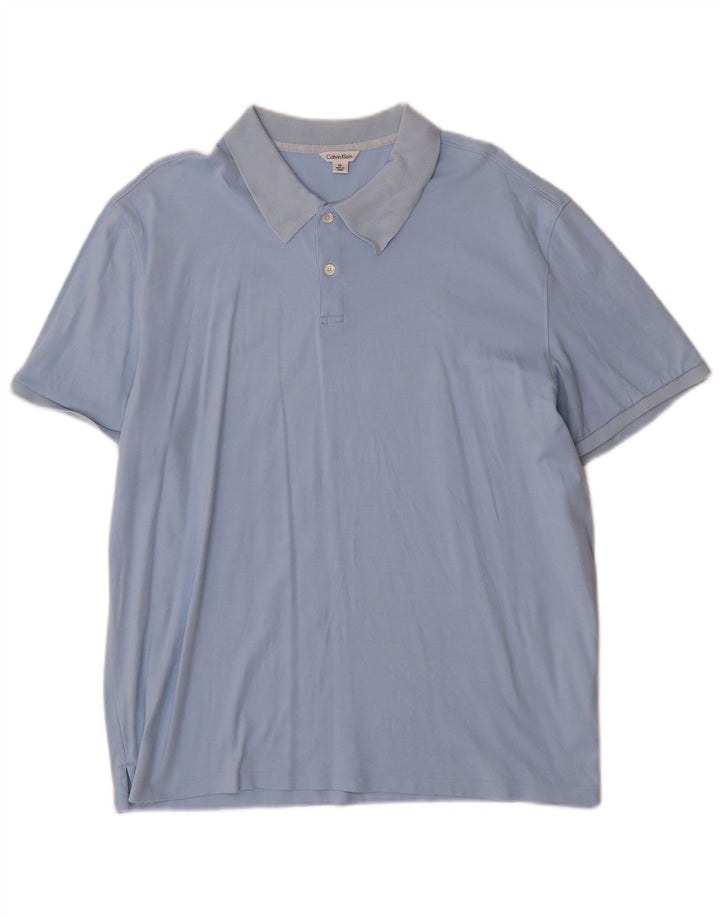 Camisa polo masculina Calvin Klein XL algodão azul