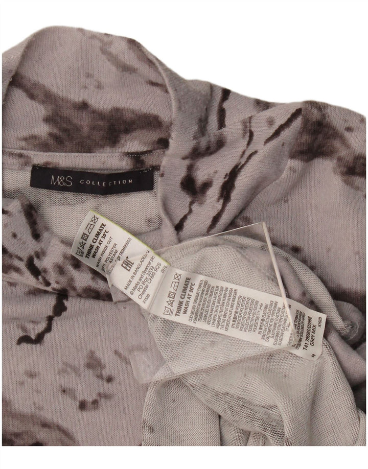 Top feminino Marks & Spencer de grandes dimensões manga 3/4 Reino Unido 14 grande cinza tie-dye