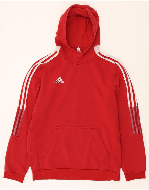 Adidas Mens Hoodie Jumper Grande Algodão Vermelho