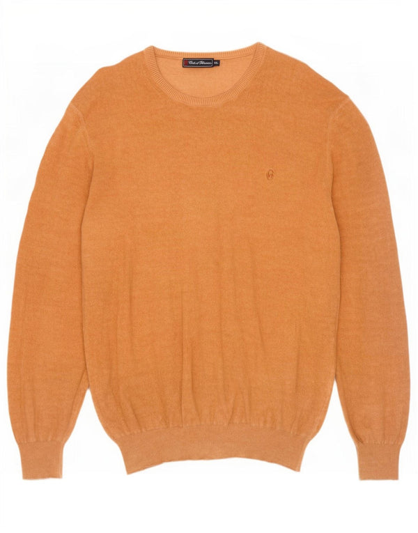 Conte of Florence Suéter masculino com gola redonda 2XL algodão bege