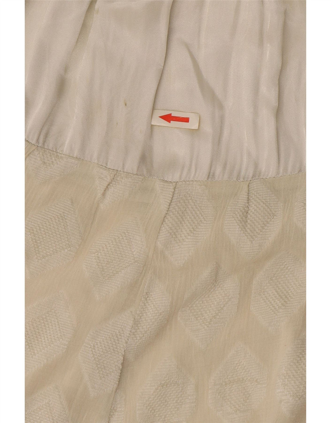 Saia assimétrica feminina vintage W30 médio off white geométrica