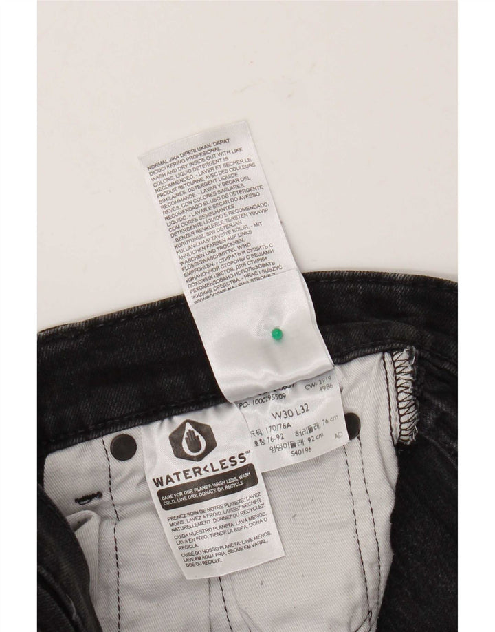 Levi's Mens Slim Jeans W30 L29 Algodão Preto