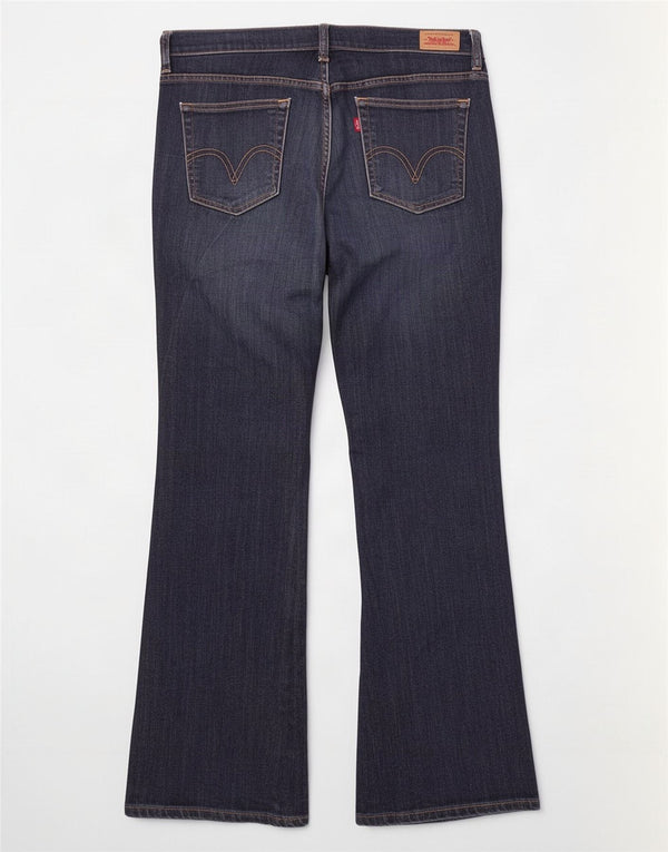 Calça jeans feminina Levi's Bootcut US 12 grande W32 L30 azul marinho algodão