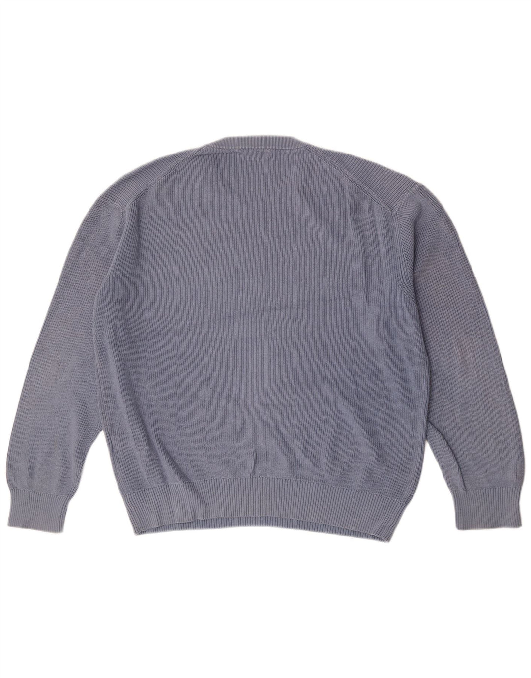 Zara Suéter masculino com gola redonda grande algodão azul