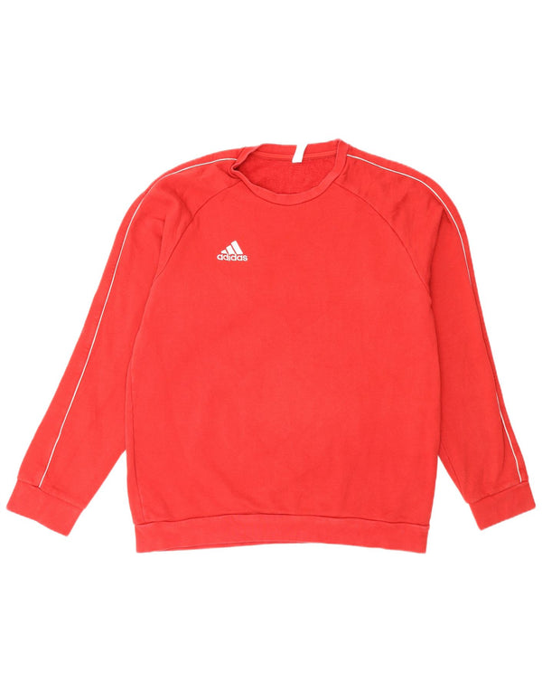 Adidas Mens Moletom Jumper Grande Algodão Vermelho
