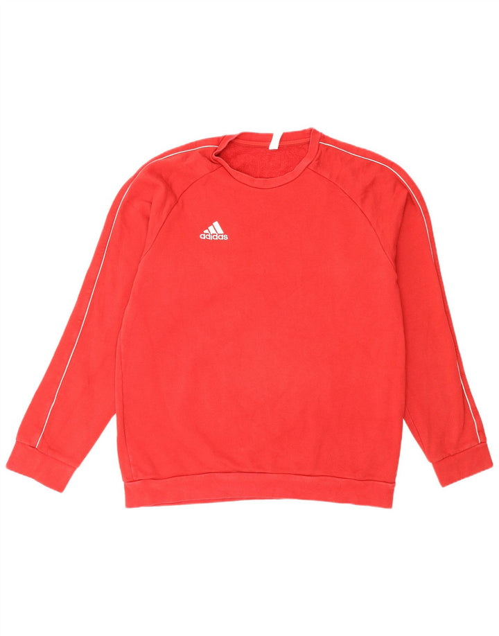 Adidas Mens Moletom Jumper Grande Algodão Vermelho