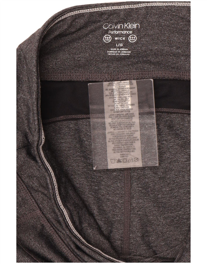 Calça legging feminina Calvin Klein UK 16 grande cinza colorblock
