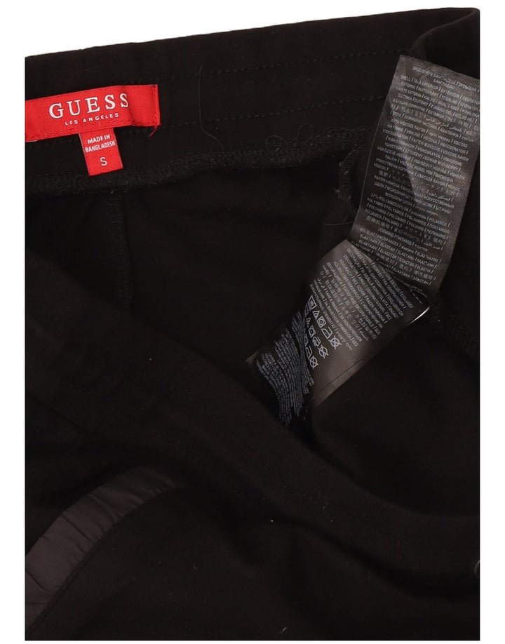 Guess Calça de treino masculina Joggers pequena viscose preta