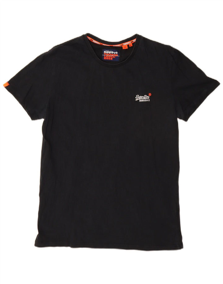 Camiseta masculina Superdry grande algodão preto