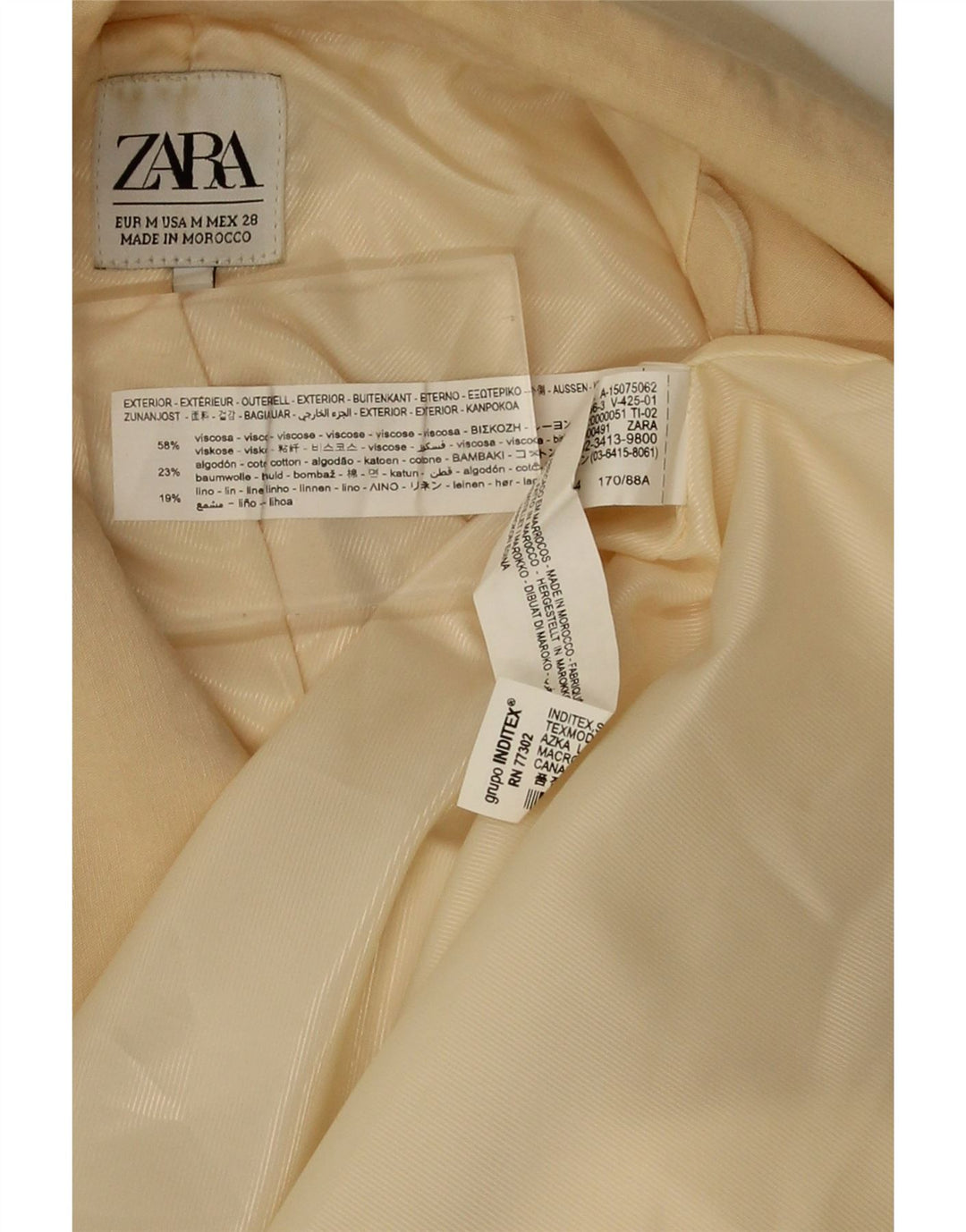 Jaqueta blazer feminina Zara com corte solto e peito duplo Reino Unido 14 médio bege