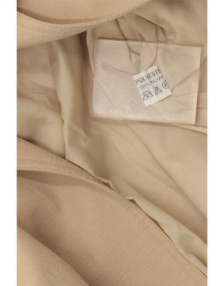 Jaqueta Blazer Feminina Vintage Reino Unido 14 Poliéster Bege Médio
