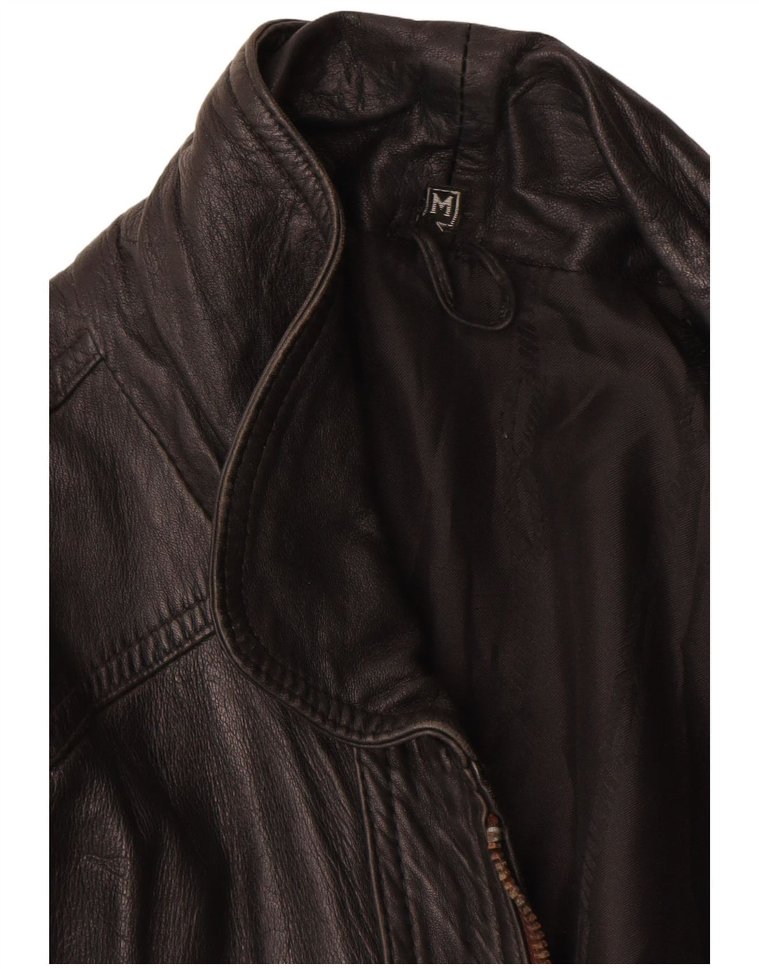 Jaqueta de couro masculina vintage UK 38 couro preto médio