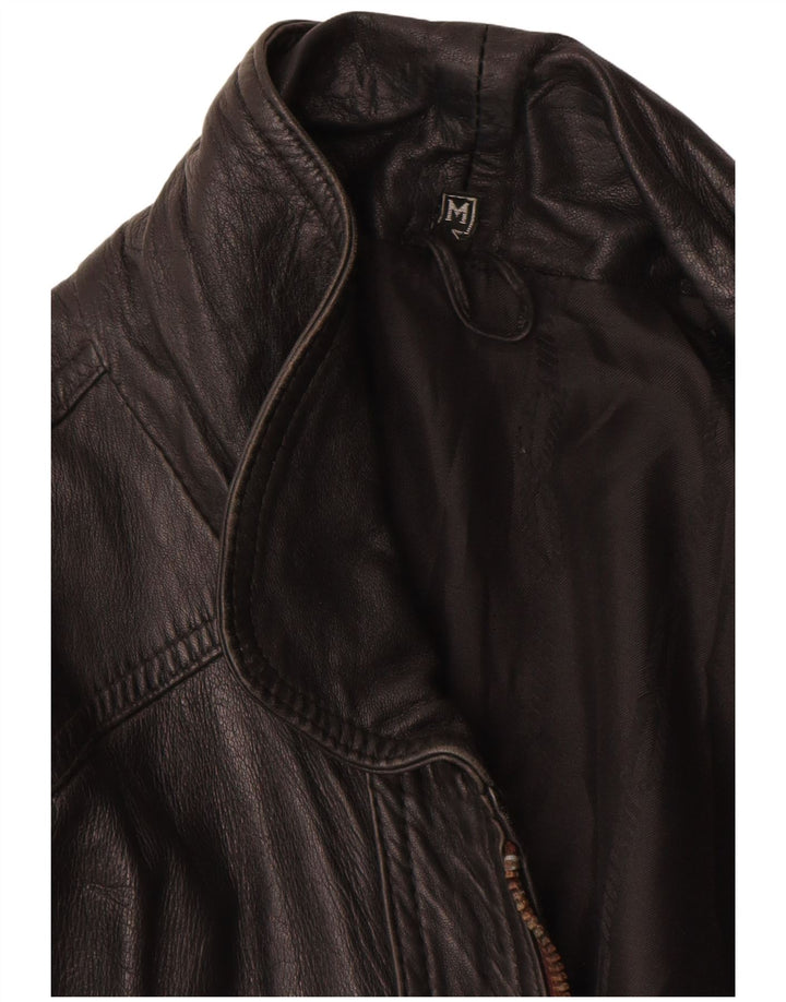 Jaqueta de couro masculina vintage UK 38 couro preto médio