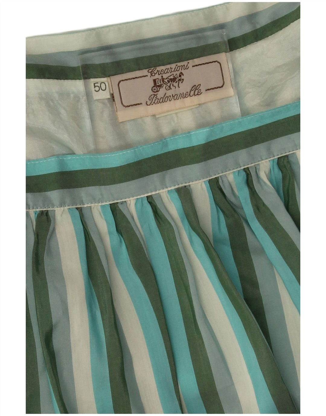 Saia feminina plissada Padovanelle W30 seda listrada média multicolorida